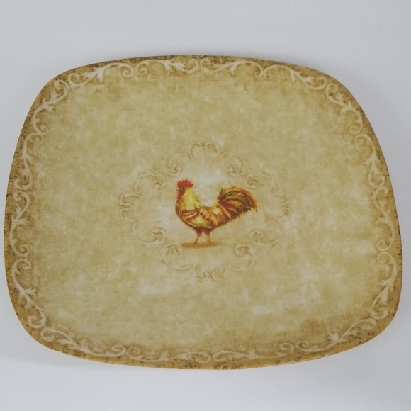 222 Fifth Other - Rustic Rooster Porcelain Fine China Dish
